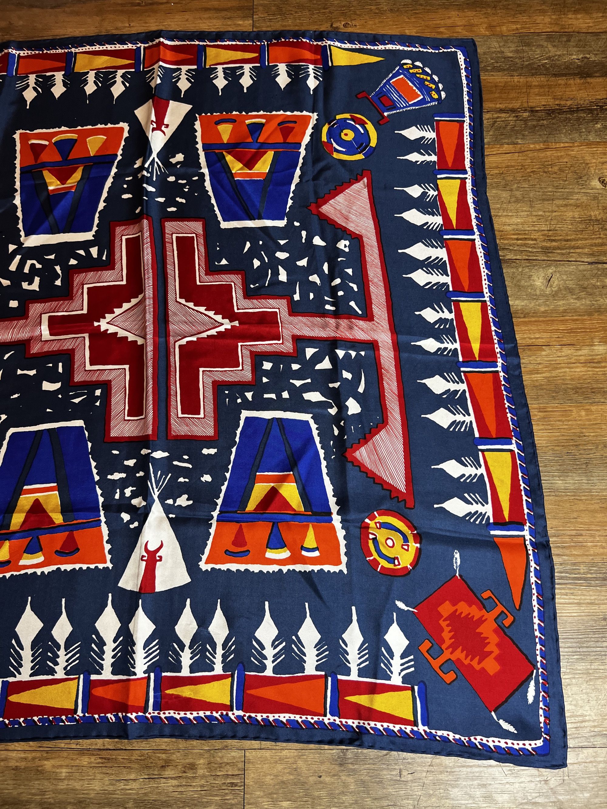 Vintage Vintage 1970's-1990's Beckford Native American Silk Scarf Size ONE SIZE - 4 Thumbnail