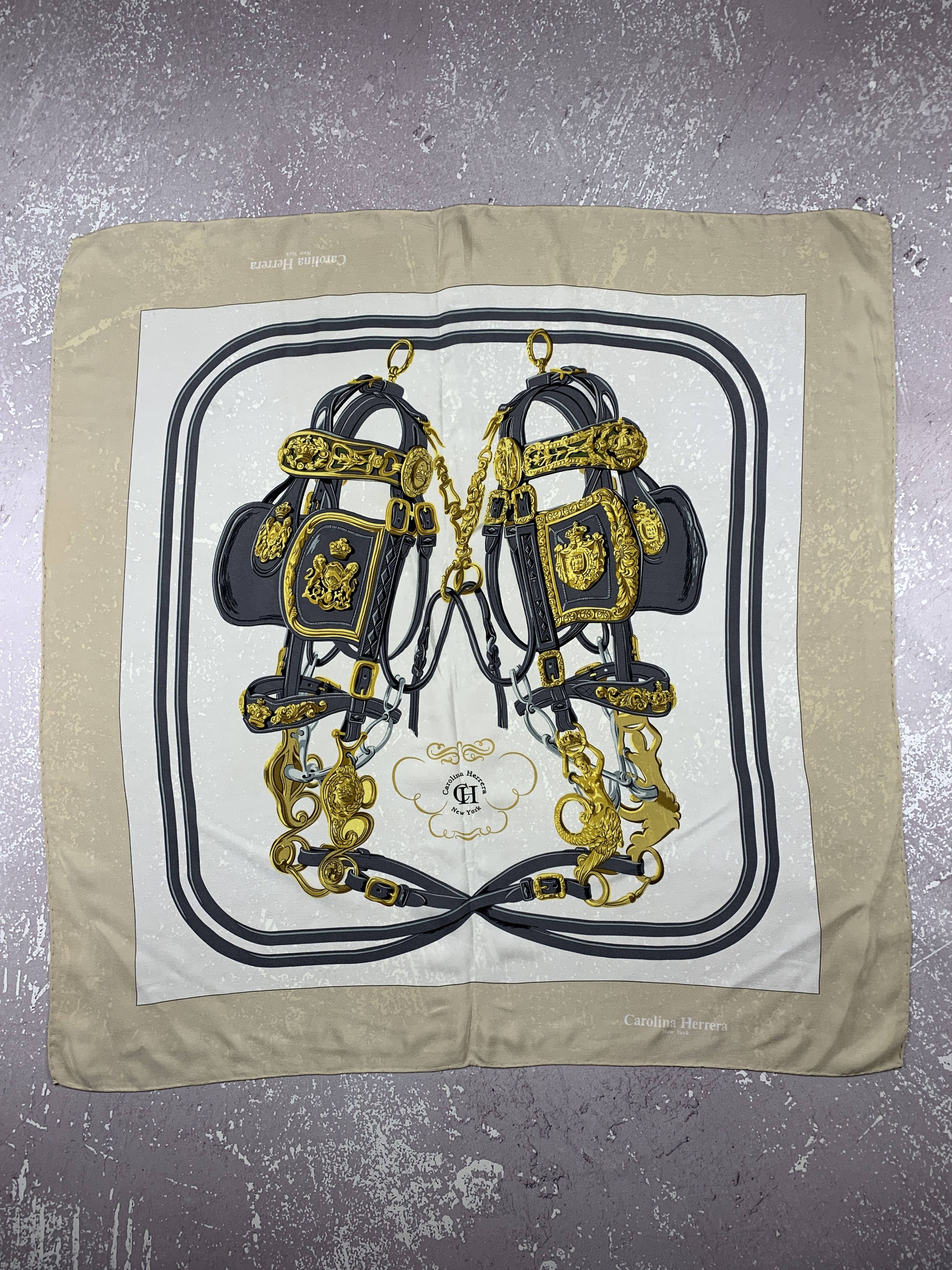 Carolina Herrera Carolina Herrera New York USA Horse Harness Silk Scarf Size ONE SIZE - 1 Thumbnail