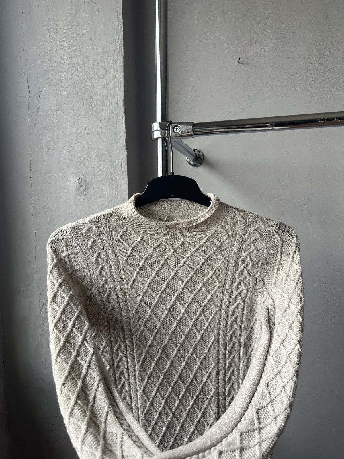 Max Mara Max Mara Cream Cable Knit Aran sweater dress wool blend Size S / US 4 / IT 40 - 6 Thumbnail