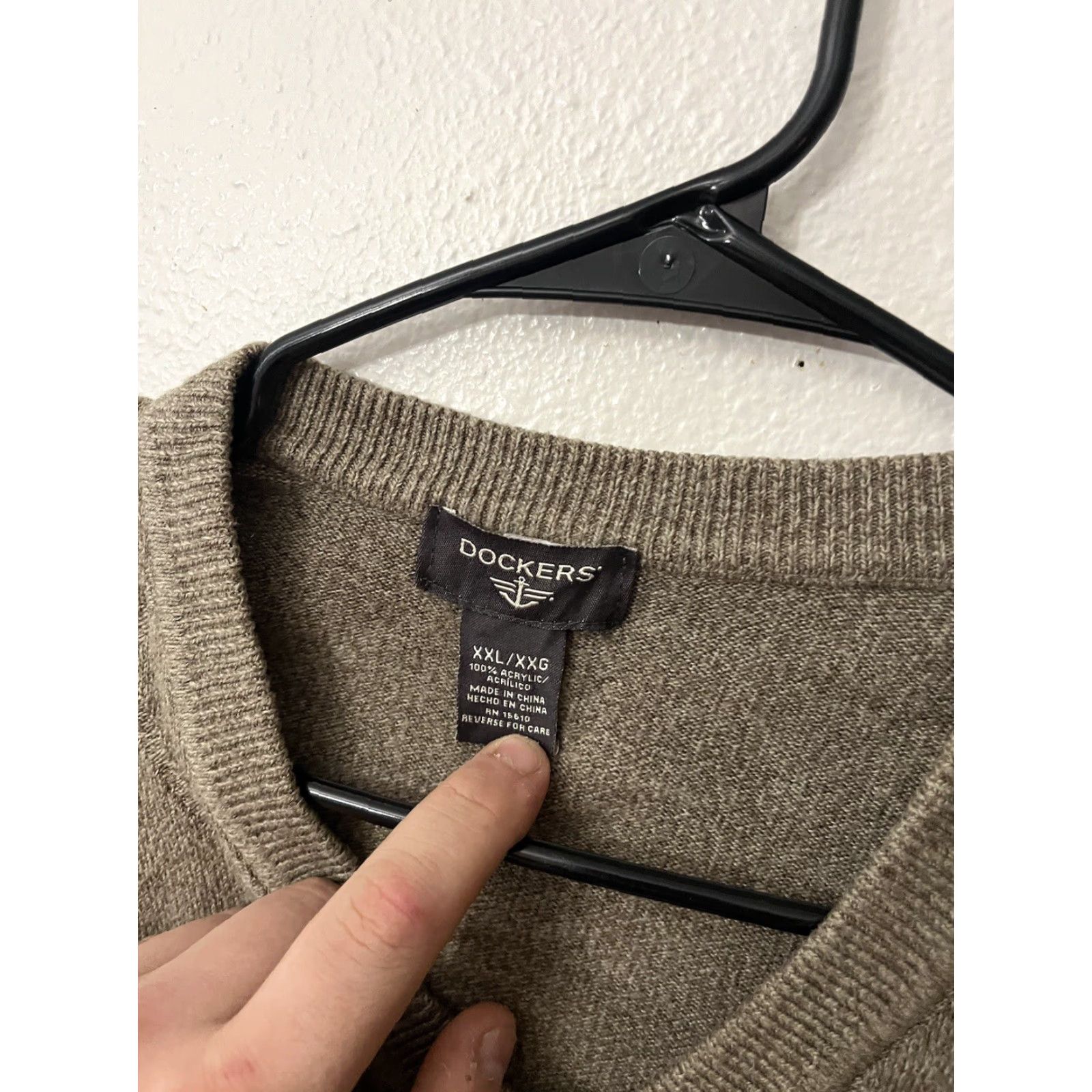Dockers DOCKERS Mens Sweater 2XL V-Neck Brown Acrylic Blend Knit Pullover Long Sleeve Geometric Pattern Mens Size US XXL / EU 58 / 5 - 3 Thumbnail
