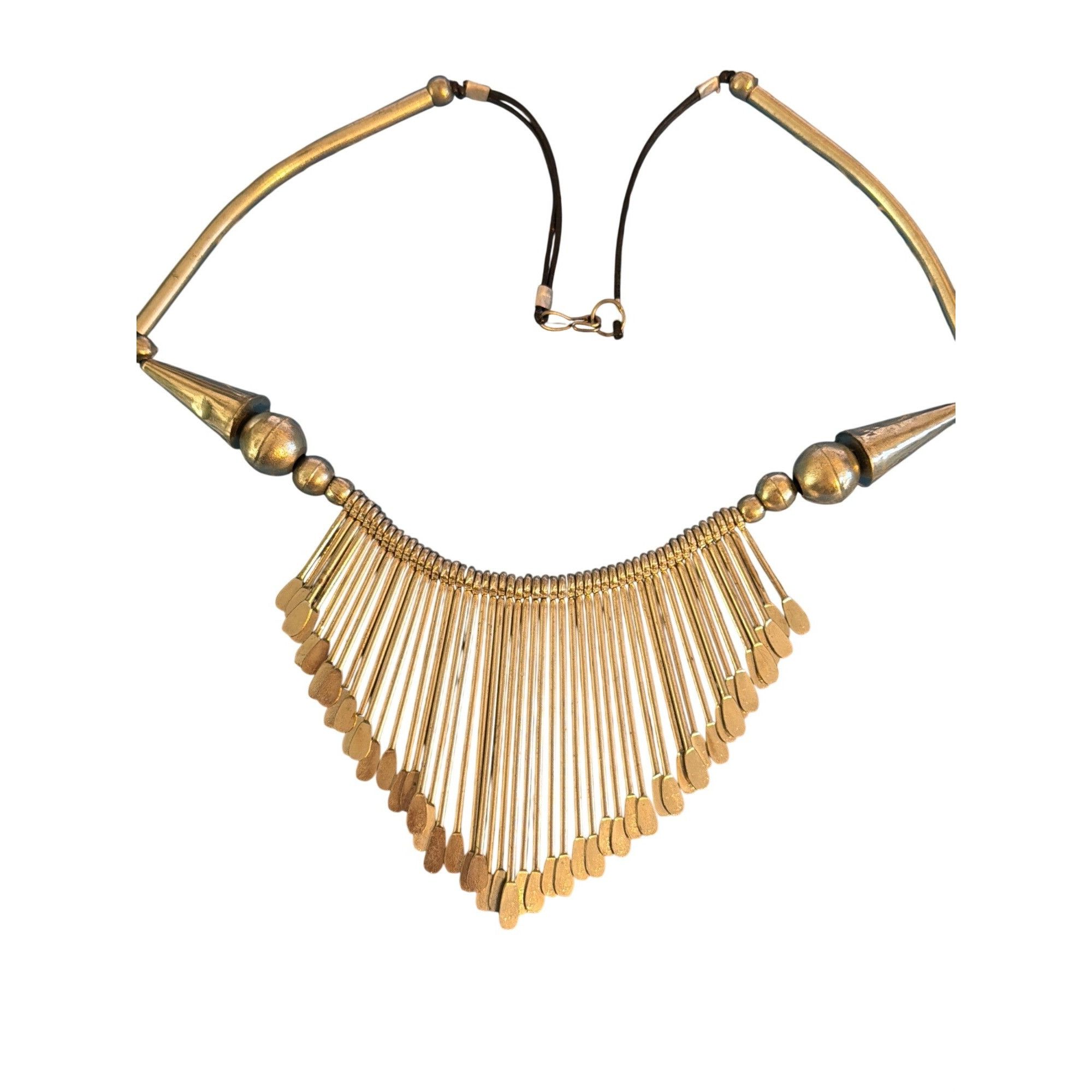 Other Silver Tone Black Cord Necklace Fringe Graduated Statement 2 Size ONE SIZE - 2 Thumbnail