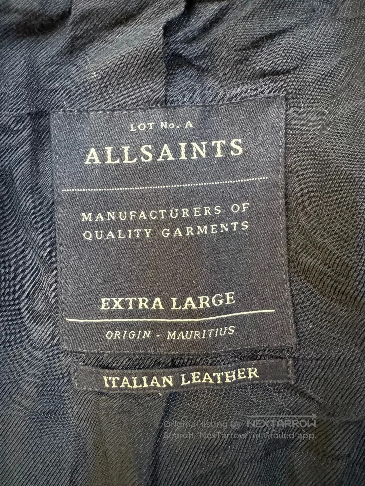 Allsaints Allsaints Men's Leather Biker Jacket. Size US L / EU 52-54 / 3 - 4 Thumbnail