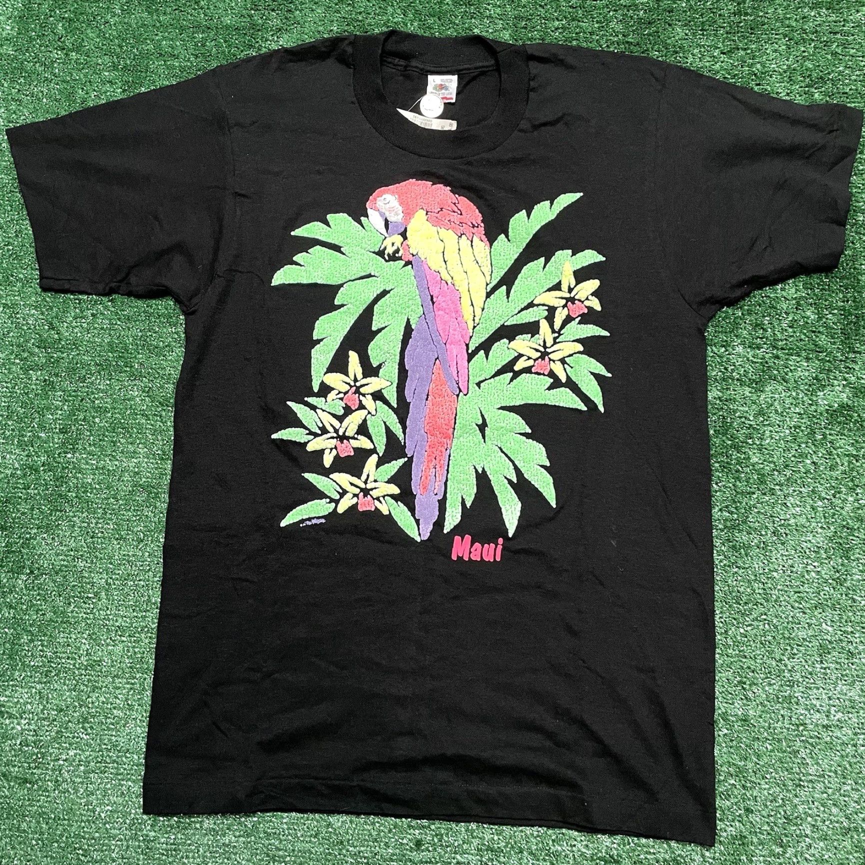 Paradise VINTAGE Maui Shirt Mens Large Paradise Bird Puff The Wide Side Adult Tshirt Size US L / EU 52-54 / 3 - 2 Thumbnail