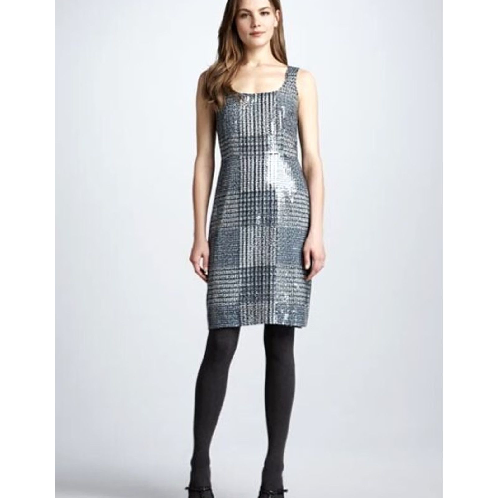 Tory Burch Tory Burch Bristol Sequined Tweed Houndstooth Dress Timberwolf Multi Women's 8 Size M / US 6-8 / IT 42-44 - 3 Thumbnail