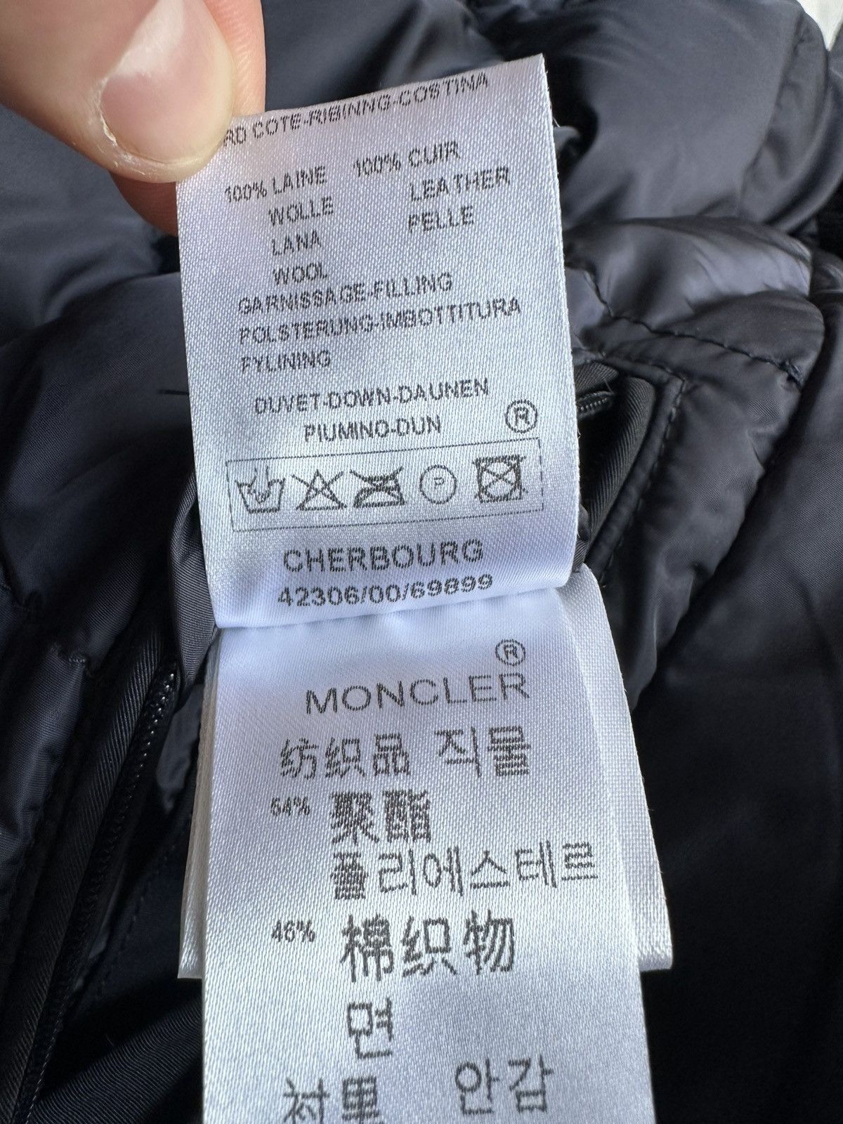 Moncler Cherbourg dark navy down parka jacket