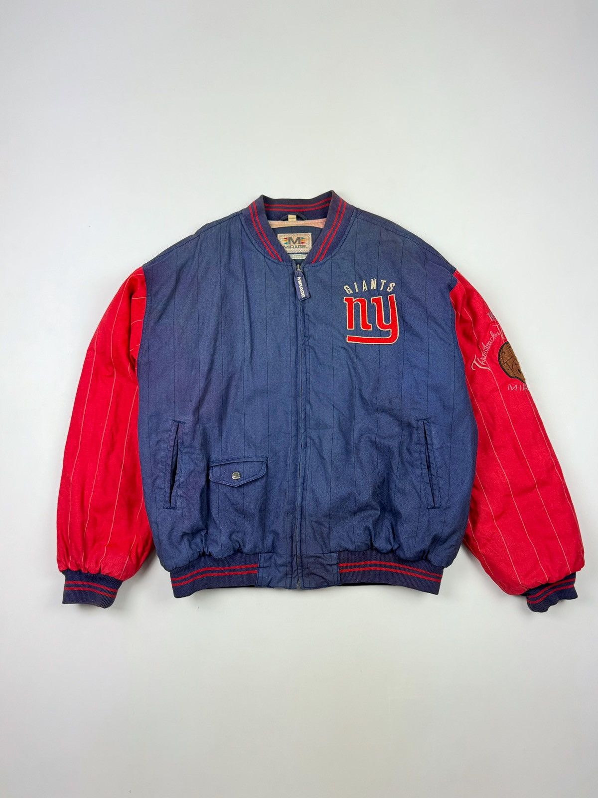 NFL 1990’s Vintage Faded NFL New York Giants Bomber Jacket Size US L / EU 52-54 / 3 - 4 Thumbnail