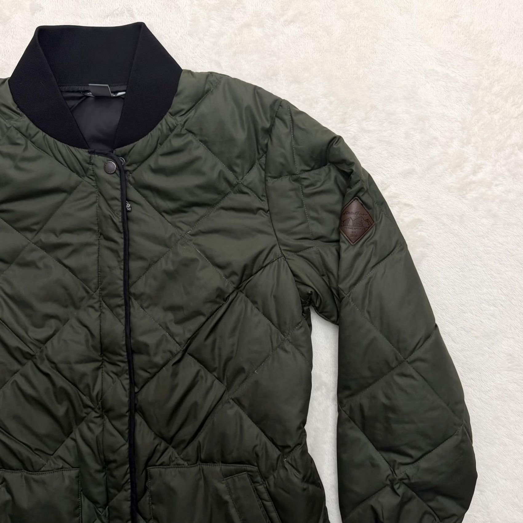 Eddie Bauer Eddie Bauer Quilted Jacket Coat Womens Small Down Fill Bomber Full Zip Mid-Length Long Sleeve Green Size S / US 4 / IT 40 - 3 Thumbnail