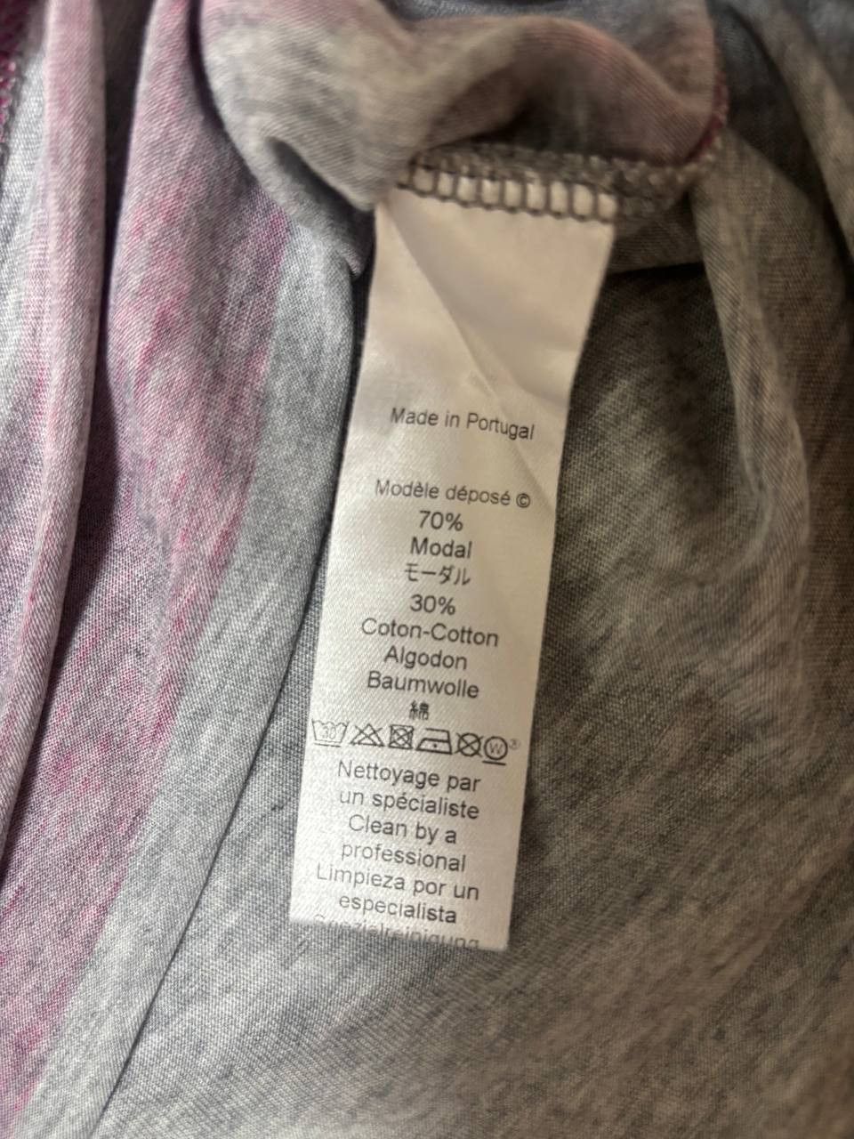 Kenzo Kenzo PARIS women's gray t-shirt with purple stripes, L Size L / US 10 / IT 46 - 7 Thumbnail
