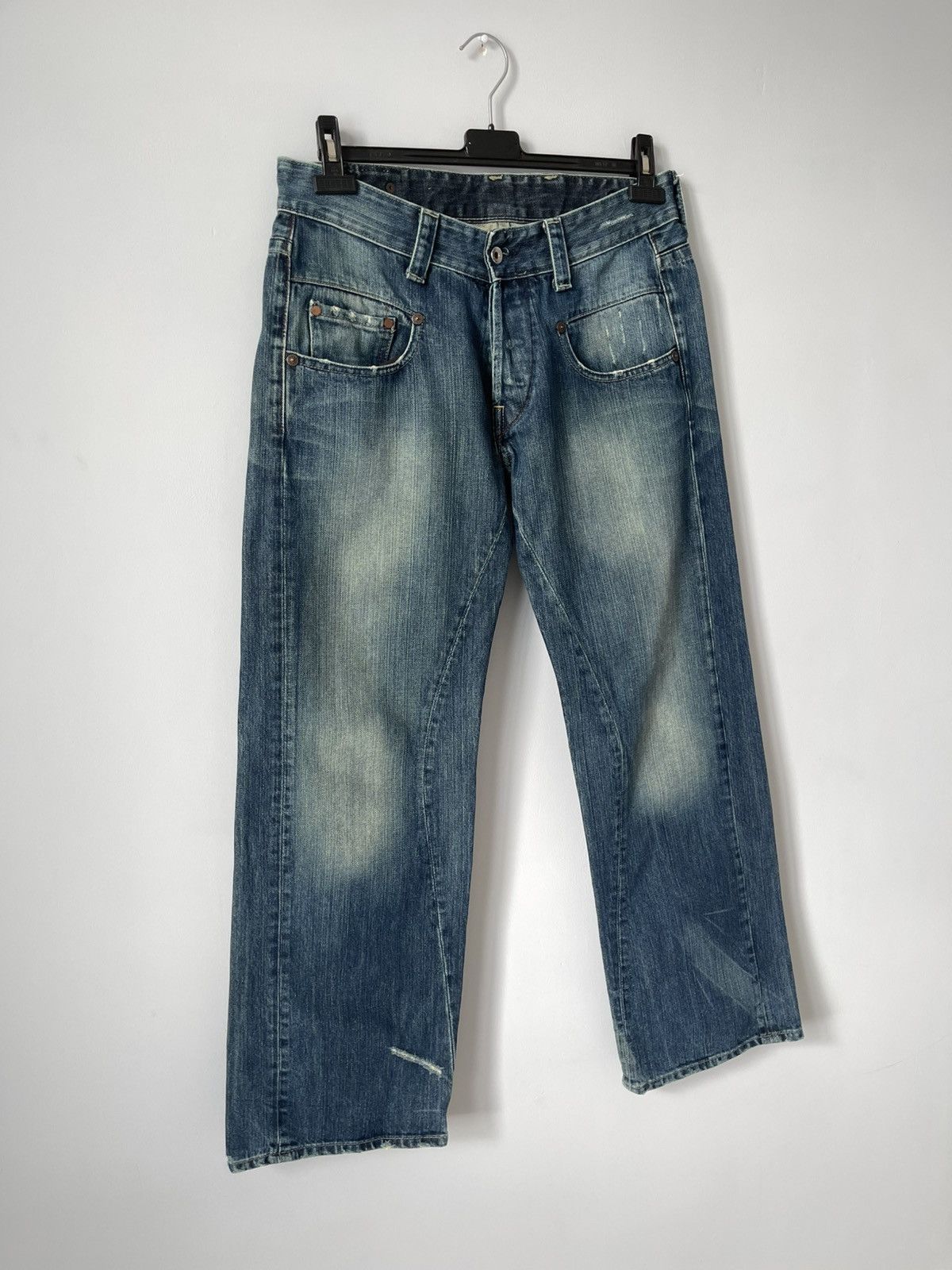 G-Star 90's Vintage G-Star Raw Buckle Back Dirty Wash Y2k Jeans Size US 32 / EU 48 - 4 Thumbnail