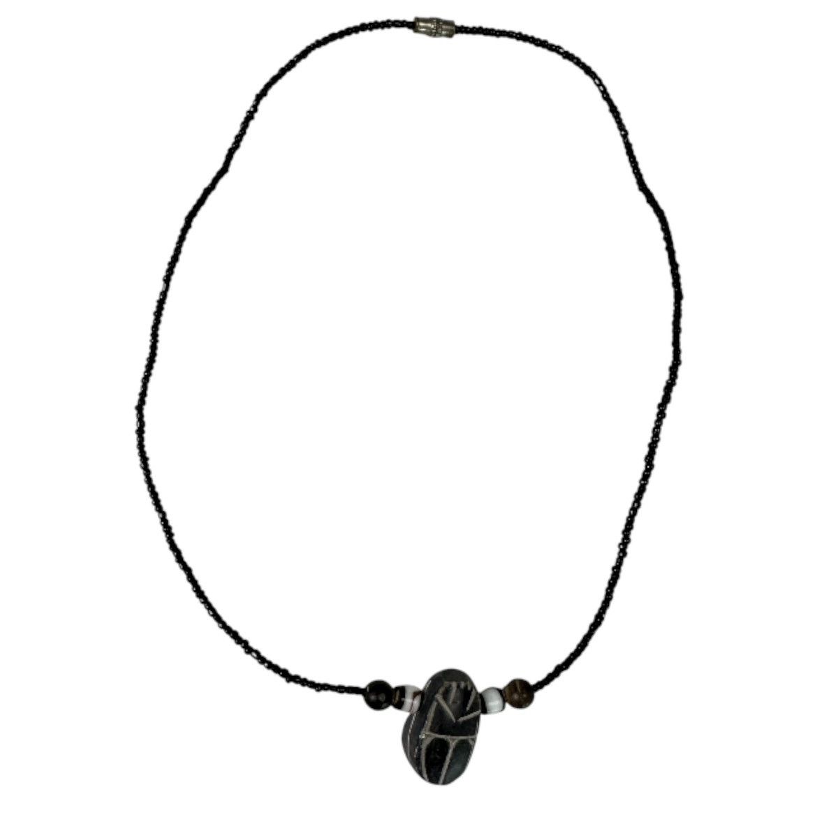 Vintage Vintage Egyptian Black Basalt Beetle Beaded Necklace Size ONE SIZE - 3 Thumbnail