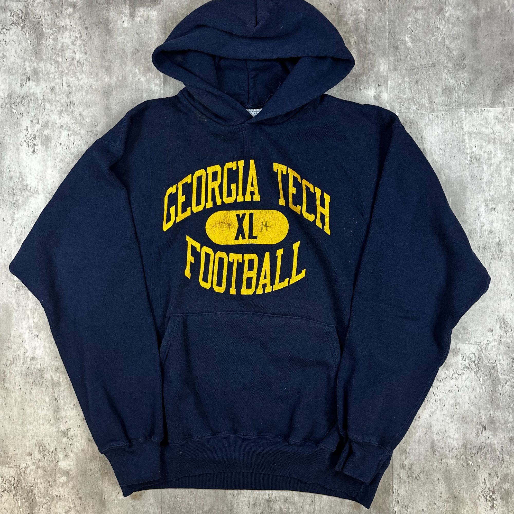 Russell Athletic Vintage Georgia Tech XL Football Hoodie Navy & Yellow Russel Size US XL / EU 56 / 4 - 1 Thumbnail