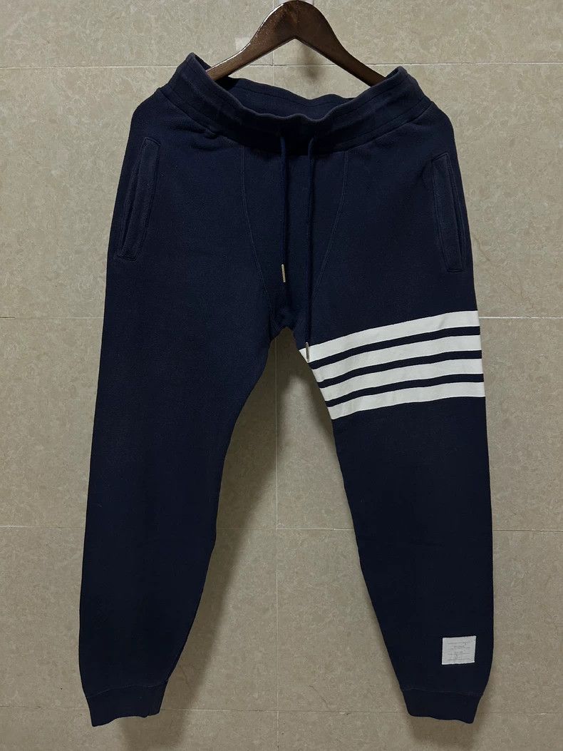 Thom Browne Thom Browne Size 2Classic four-stripe blue sweatpants 2501- Size US 32 / EU 48 - 1 Thumbnail