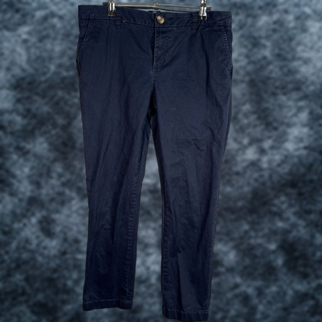 Tommy Hilfiger VINTAGE Tommy Hilfiger Pants Womens 10 Blue Ankle Slim Tapered Slacks Dress Size 32" / US 10 / IT 46 - 1 Thumbnail