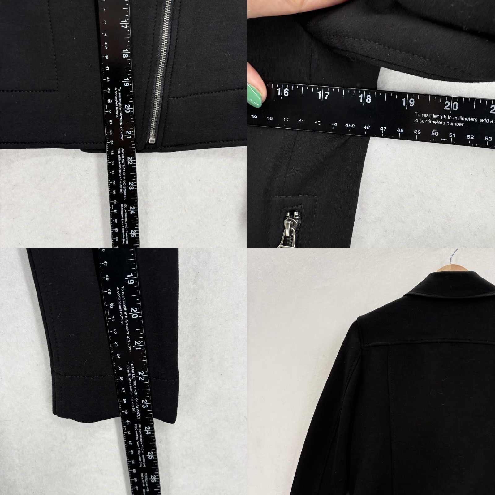Vintage Max Studio Jacket Womens XS Black Knit Moto Asymmetrical Zip Biker Grunge NWT Size XS / US 0-2 / IT 36-38 - 8 Thumbnail