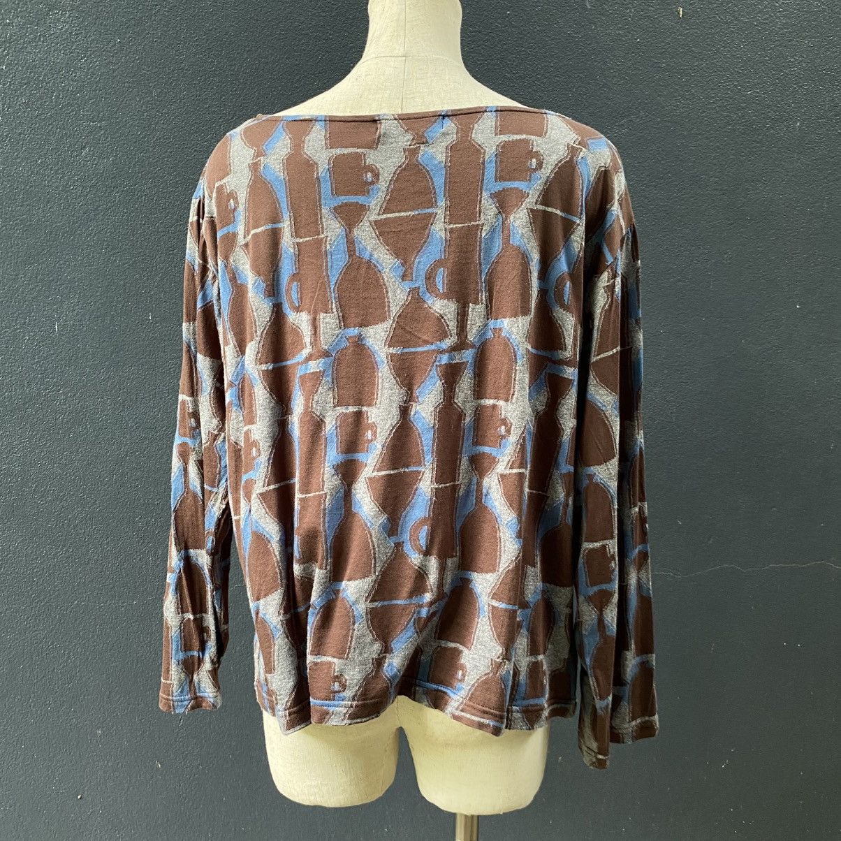 Ne-Net Né-net Brown Geometric Print Long Sleeve Top Size XS / US 0-2 / IT 36-38 - 8 Thumbnail