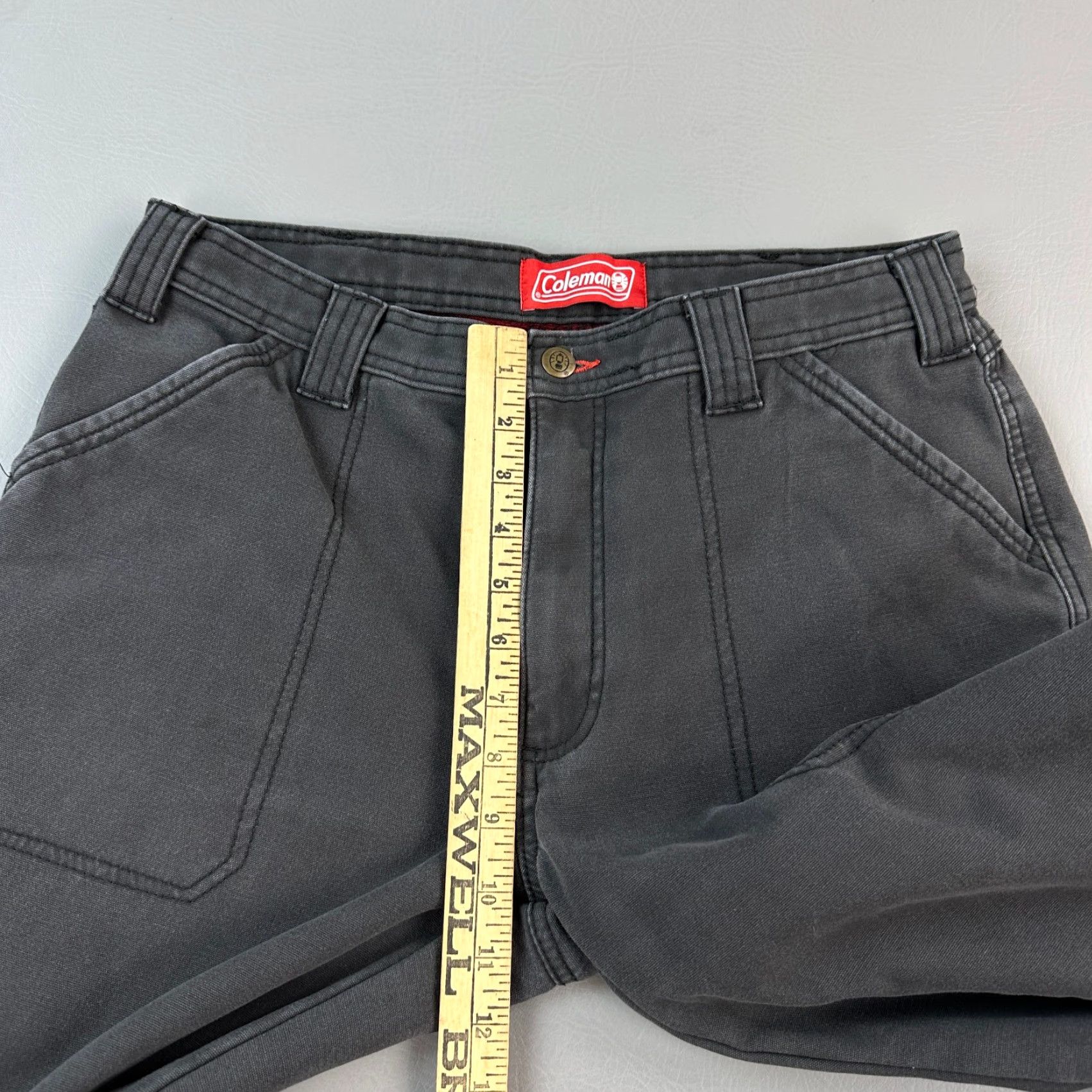 Vintage Coleman Pants Mens 32x30 32x29 Gray Plaid Fleece Lined Utility Carpenter Stretch Pants Size US 32 / EU 48 - 6 Thumbnail