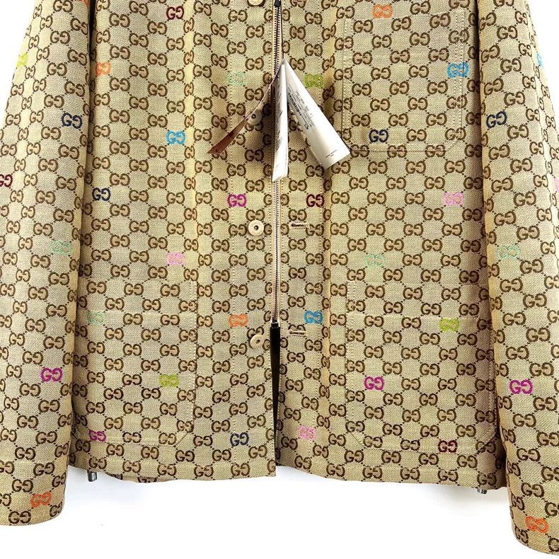 Gucci Gucci Khaki brown double G full-print jacket Size US S / EU 44-46 / 1 - 7 Thumbnail