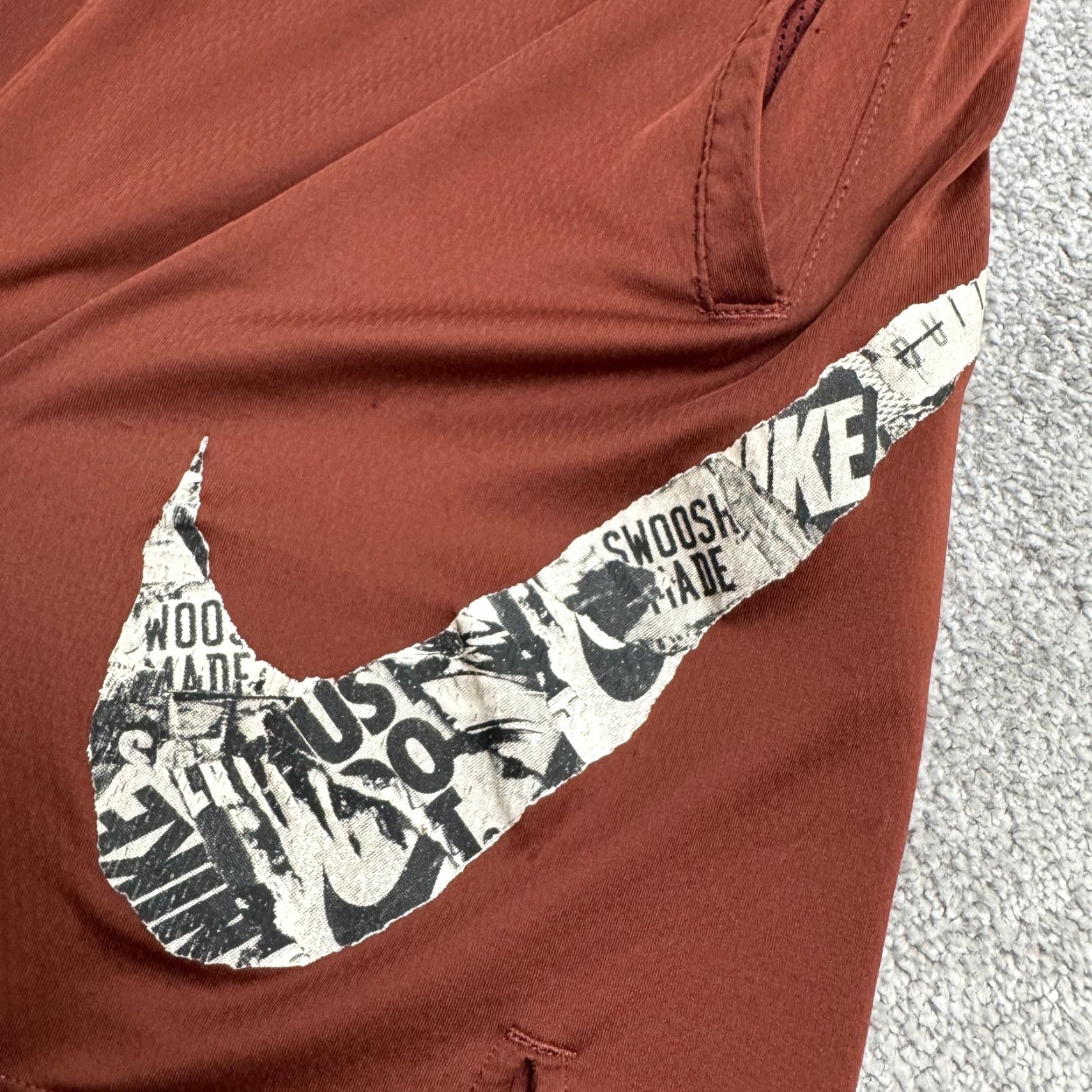 Nike Nike Dri-Fit Athletic Shorts Mens Big & Tall Medium Brown Elastic Waist Pockets Sports Activewear Shorts Size US 31 - 5 Thumbnail