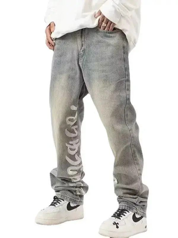 Japanese Brand Retro zipper loose straight leg jeans Size US 32 / EU 48 - 4 Thumbnail