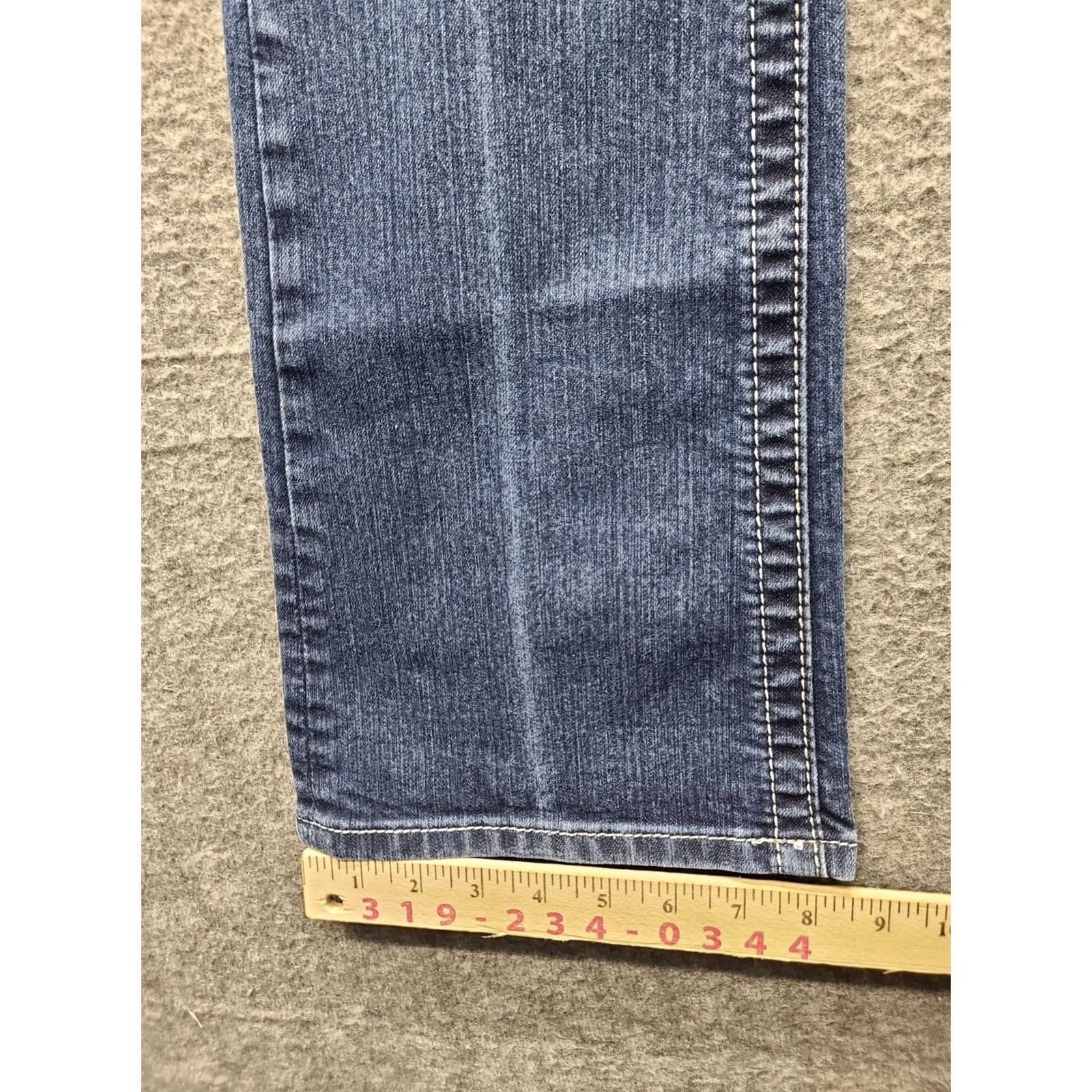 Miss Me Miss Me Jeans Womens 27x32 Regular Boot Mid Rise Distressed Stretch Denim Blue 5-Pocket Design Cowboy Western Y2K Mens? Size 27" / US 4 / IT 40 - 6 Thumbnail