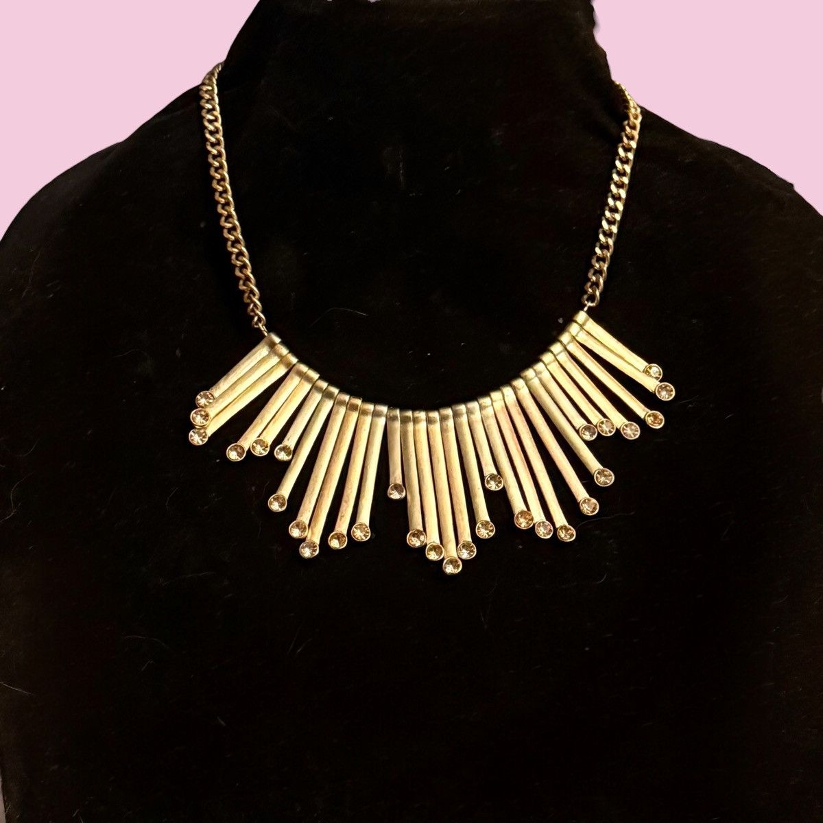 Other Gold tone boho tribal metal fringe bib necklace Size ONE SIZE - 1 Thumbnail