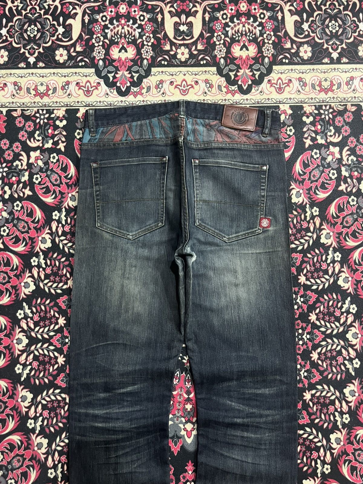 Element Vintage Element Dark Blue Washed Distress Straight Leg Jeans Size US 32 / EU 48 - 7 Thumbnail
