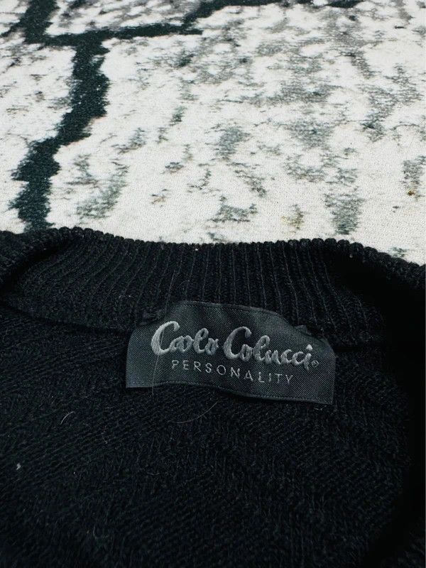Carlo Colucci Vintage Carlo Colucci sweater black yellow XXL Size US XXL / EU 58 / 5 - 4 Thumbnail