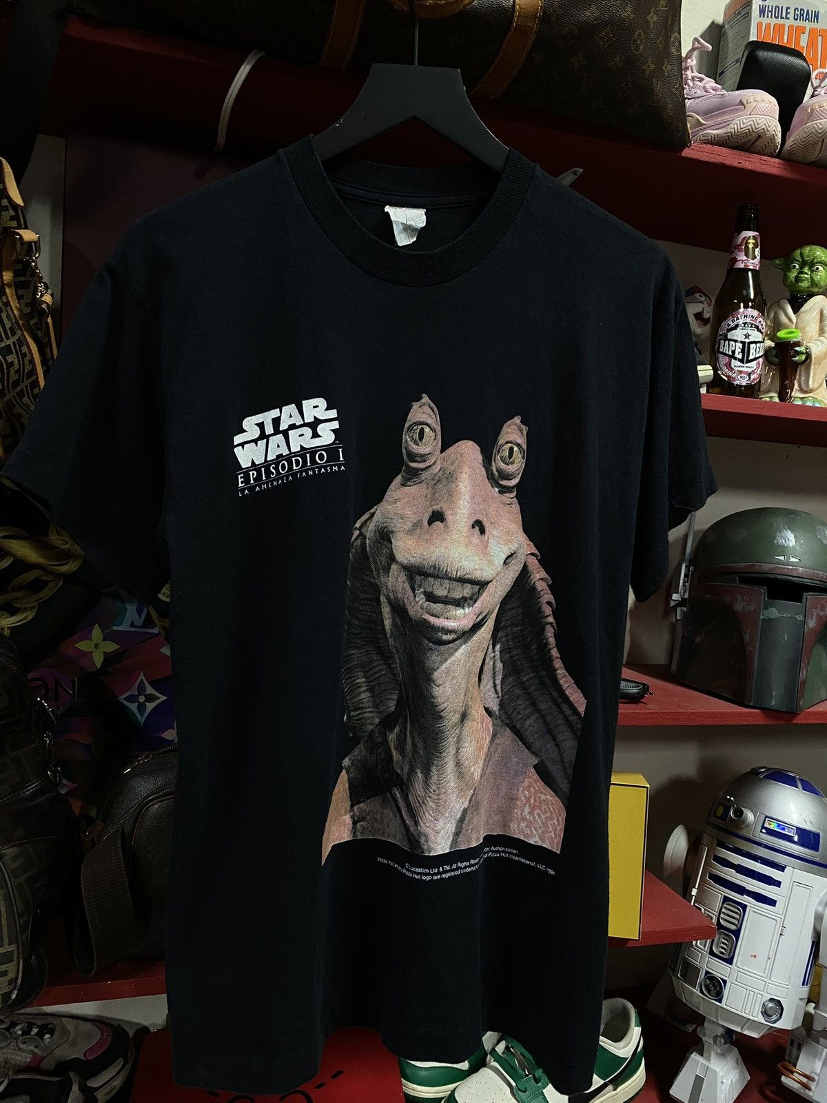 Vintage Vintage 90’s Jar Jar Star Wars Movie T-Shirt Size Medium Size US M / EU 48-50 / 2 - 6 Thumbnail