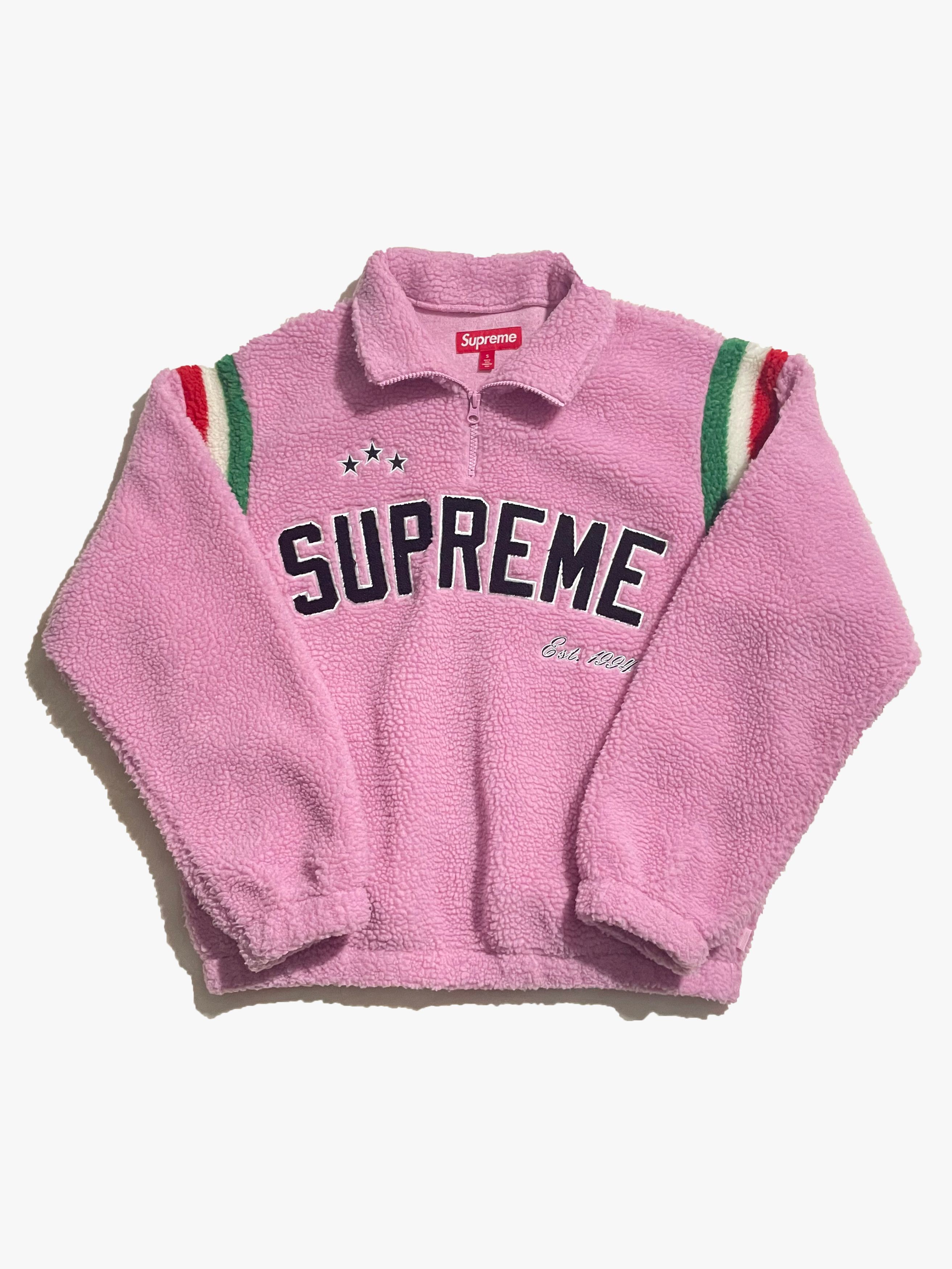 image of Supreme Arc Half Zip Fleece Pullover in Pink, Men's (Size Small)