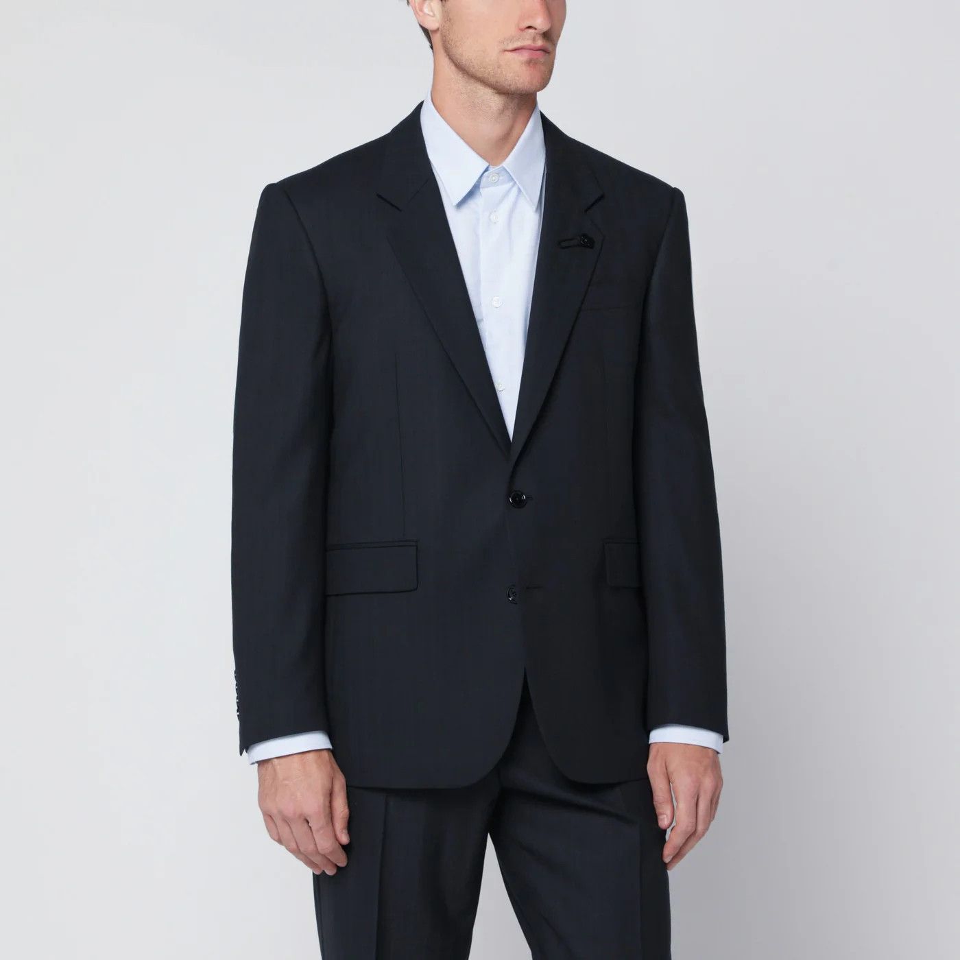 Lardini o1d2blof0526 Single-breasted Wool Blend Jacket Navy Blue Size US L / EU 52-54 / 3 - 1 Thumbnail