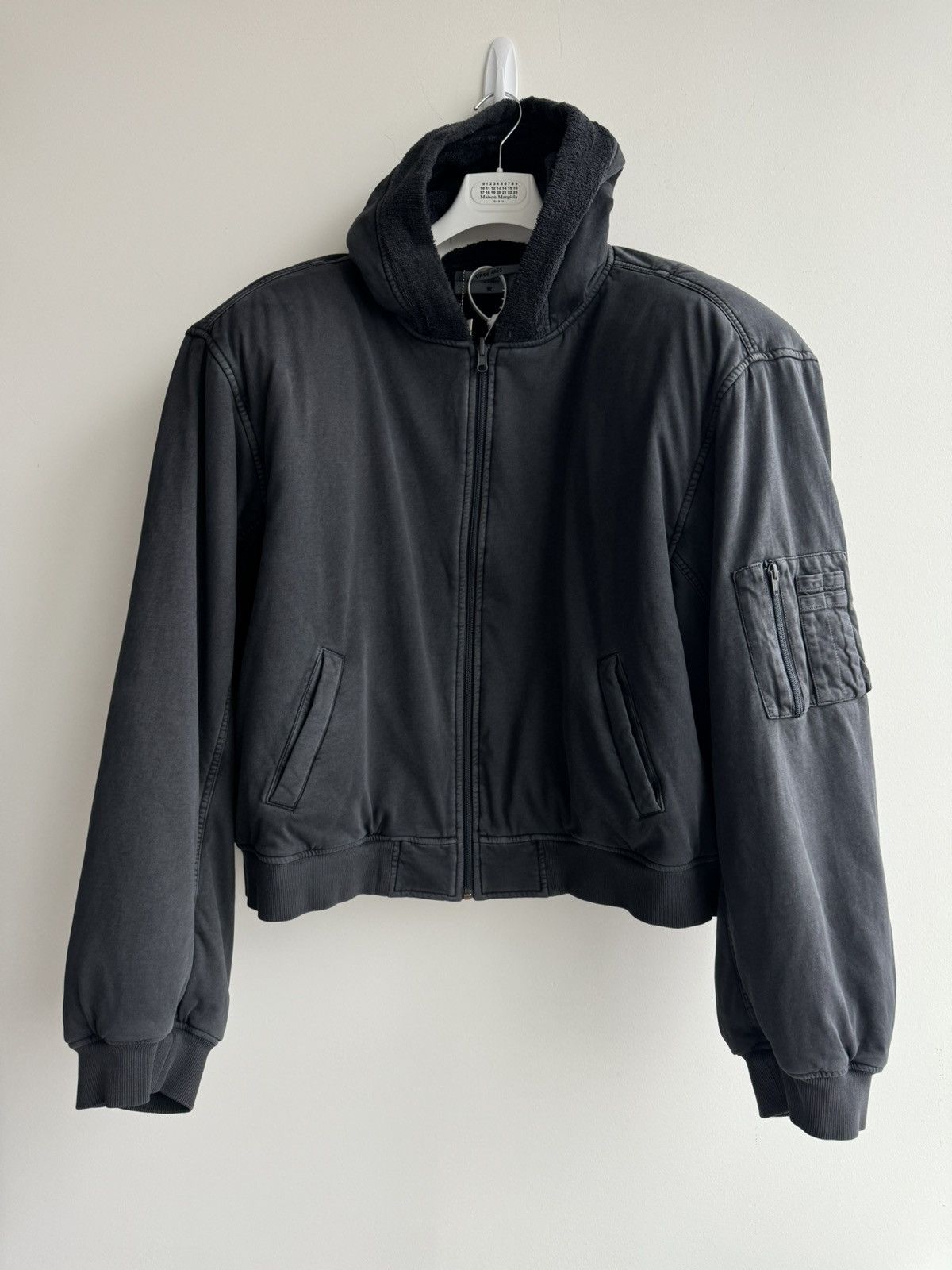 image of Greg Ross Towel Bomber Jacket Black Oversized Hoodie Kanye, Men's (Size Medium)