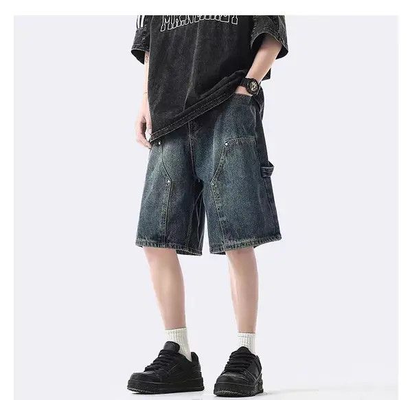 VIBE Blue High Street Vintage Loose Fit Denim Shorts Size US 32 / EU 48 - 5 Thumbnail