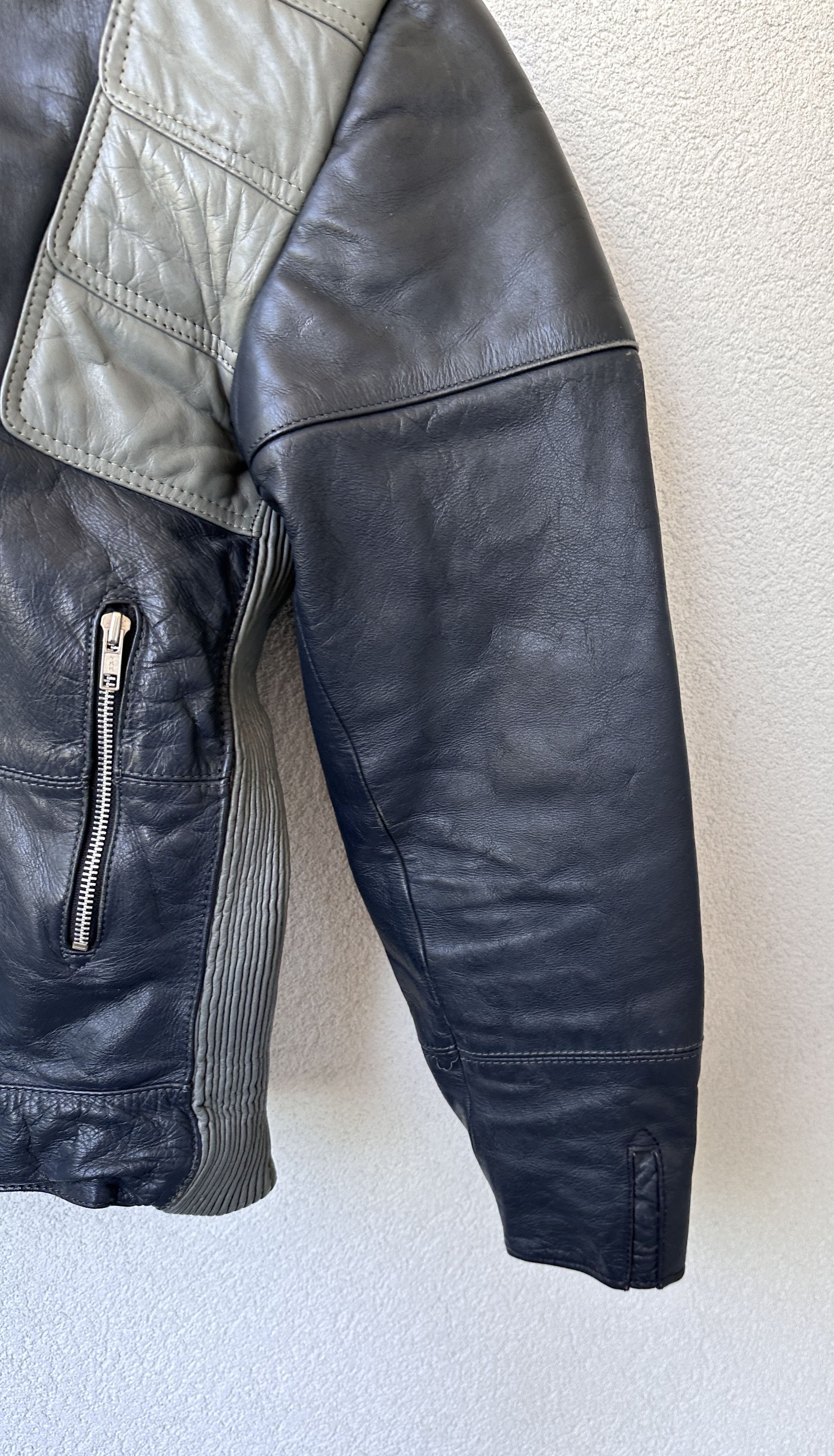 Vintage Rare leather boxy jacket motorcycle racing oversize Size L / US 10 / IT 46 - 8 Thumbnail