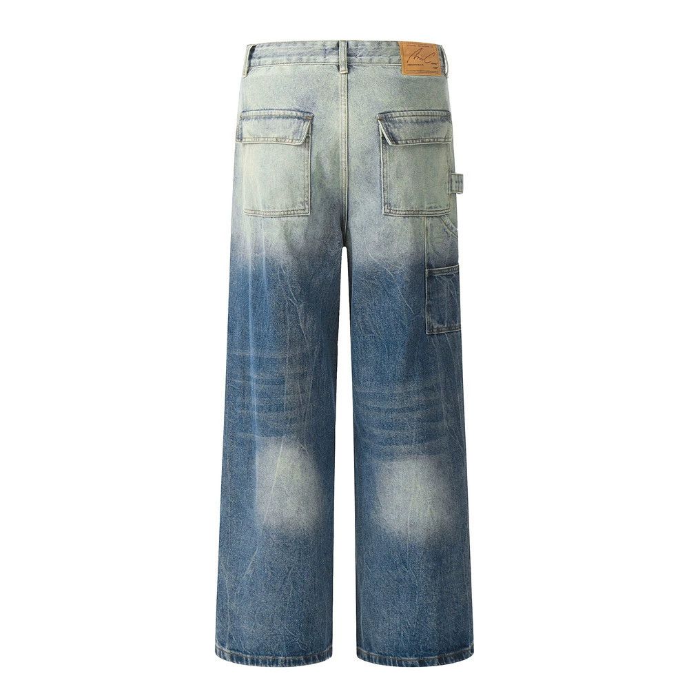 Jean Men's heavy washed gradient distressed jeans Size US 32 / EU 48 - 2 Thumbnail