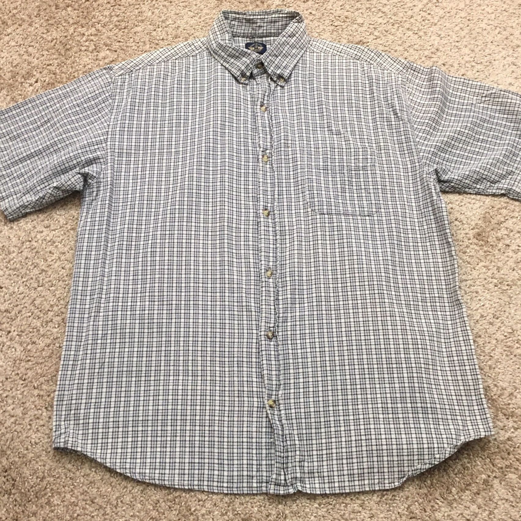 Dockers DOCKERS Shirt Mens XL Blue Check Short Sleeve Button-Up Casual Size US XL / EU 56 / 4 - 6 Thumbnail