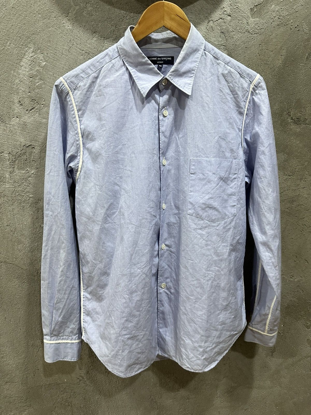 Comme des Garcons Cdg Homme White Lining L/S Shirt Size US M / EU 48-50 / 2 - 2 Thumbnail