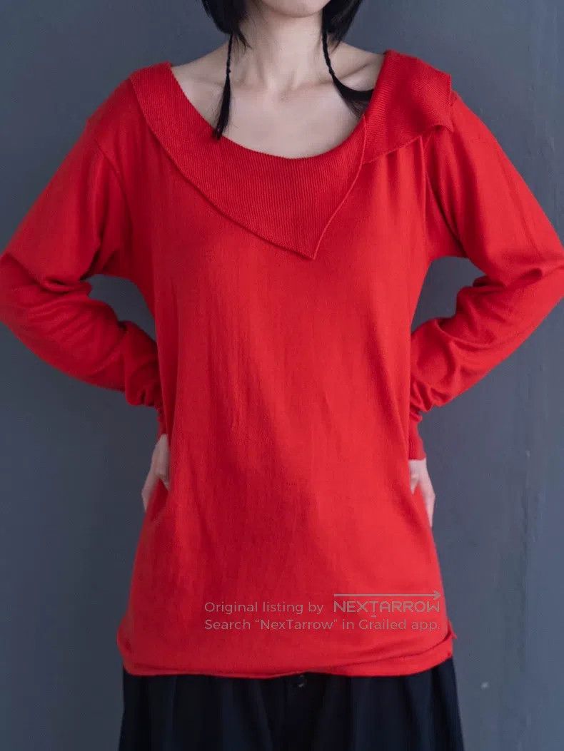 Kenzo Kenzo Runway red petal collar knit top Size S / US 4 / IT 40 - 3 Thumbnail