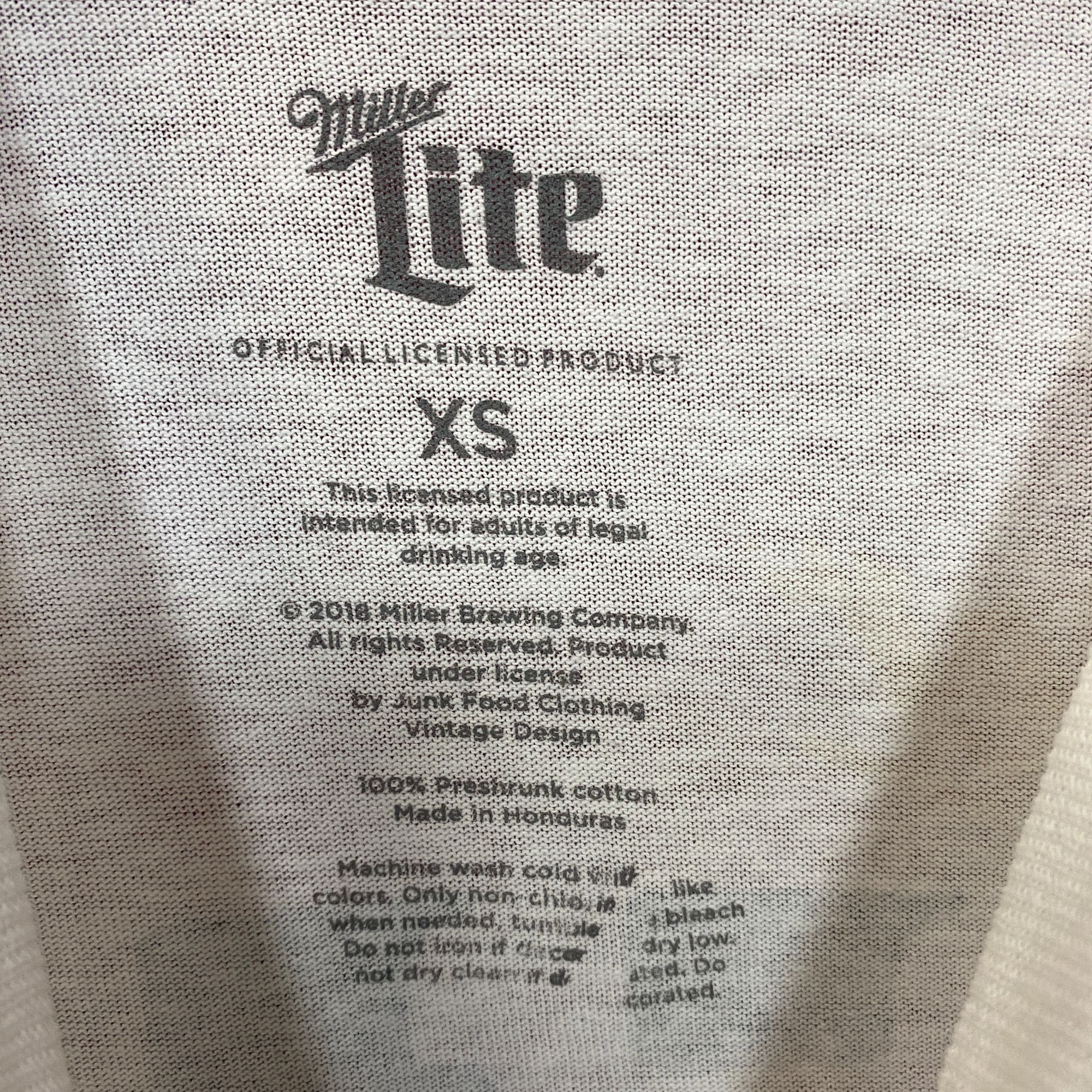 Junk Food Luv Miller Lite Beer Logo Graphic Design Vintage Style Shirt Size US XS / EU 42 / 0 - 5 Thumbnail