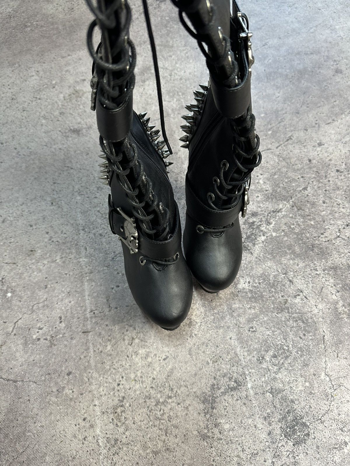 Demonia Cult Vintage Italian AS 98 Rick Owens Style Leather Biker Boots Size US 8 / EU 41 - 5 Thumbnail