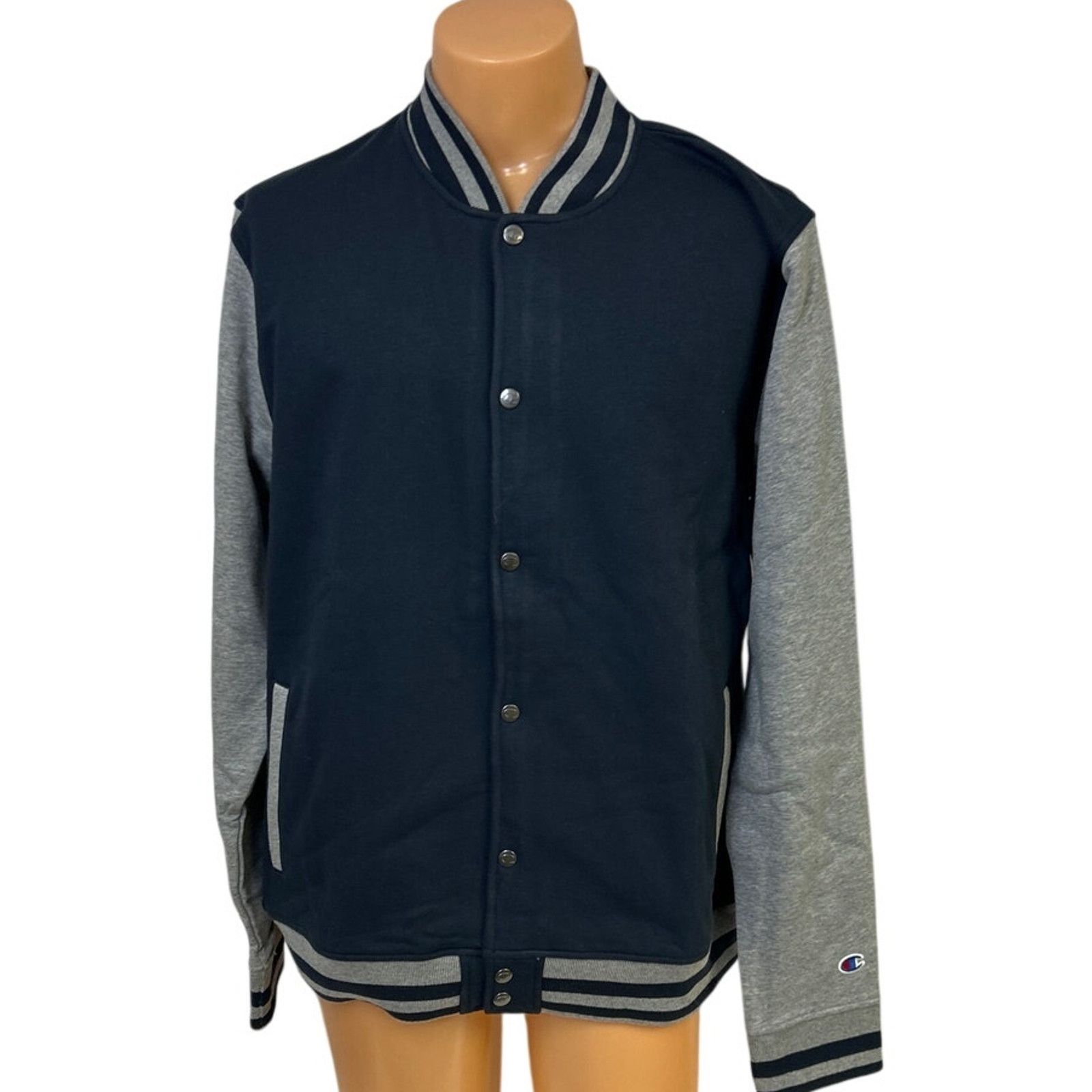 Champion New Champion Mens Medium Navy Gray SnapUp Bomber Jacket Size US M / EU 48-50 / 2 - 1 Thumbnail