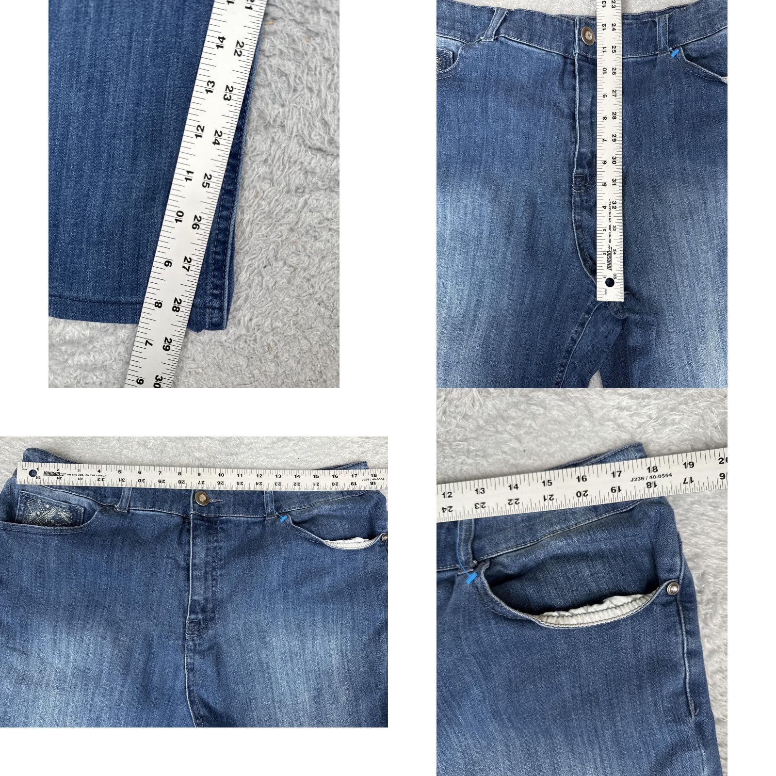 Vintage Secrets Straight Jeans Womens 16 Blue Medium Wash High Rise Relaxed Denim 36x29 Jeans Womens Size 38" / US 16 / IT 52 - 8 Thumbnail