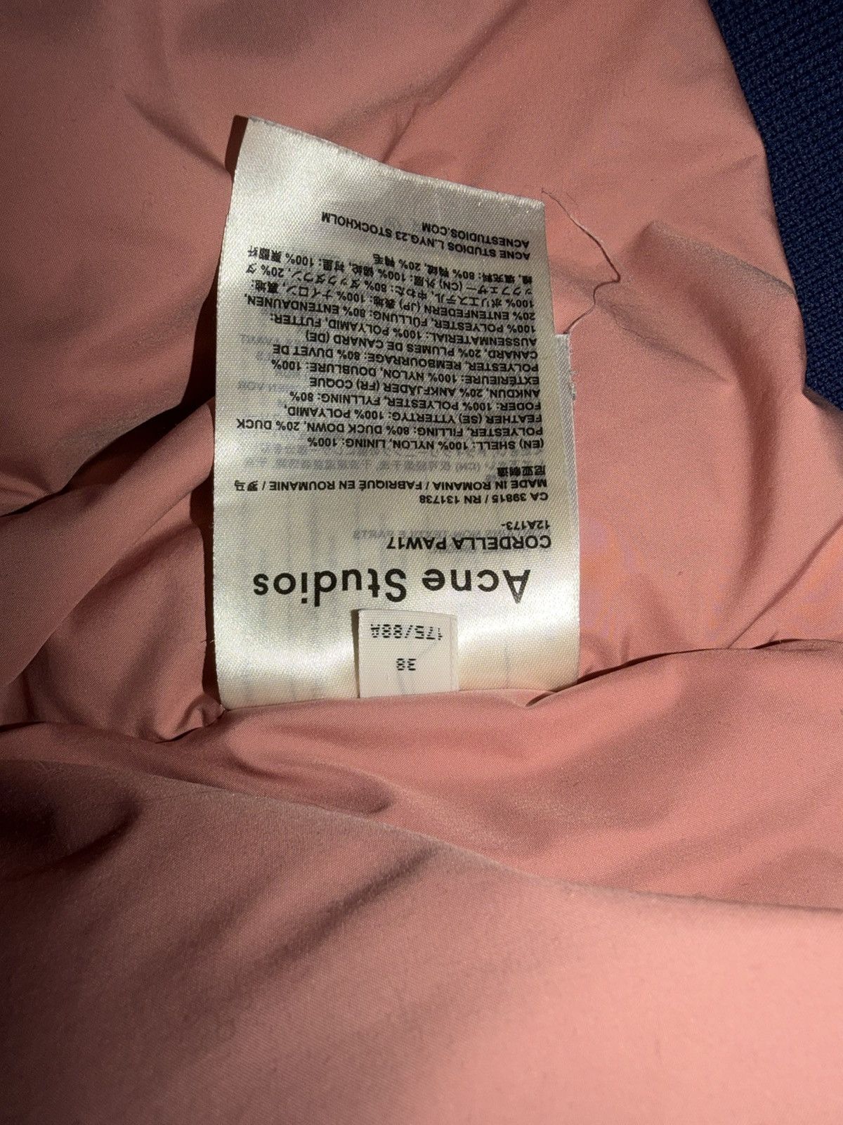 Acne Studios Acne Studios Navy Blue Down Puffer Jacket (Size 38) Size US M / EU 48-50 / 2 - 4 Thumbnail