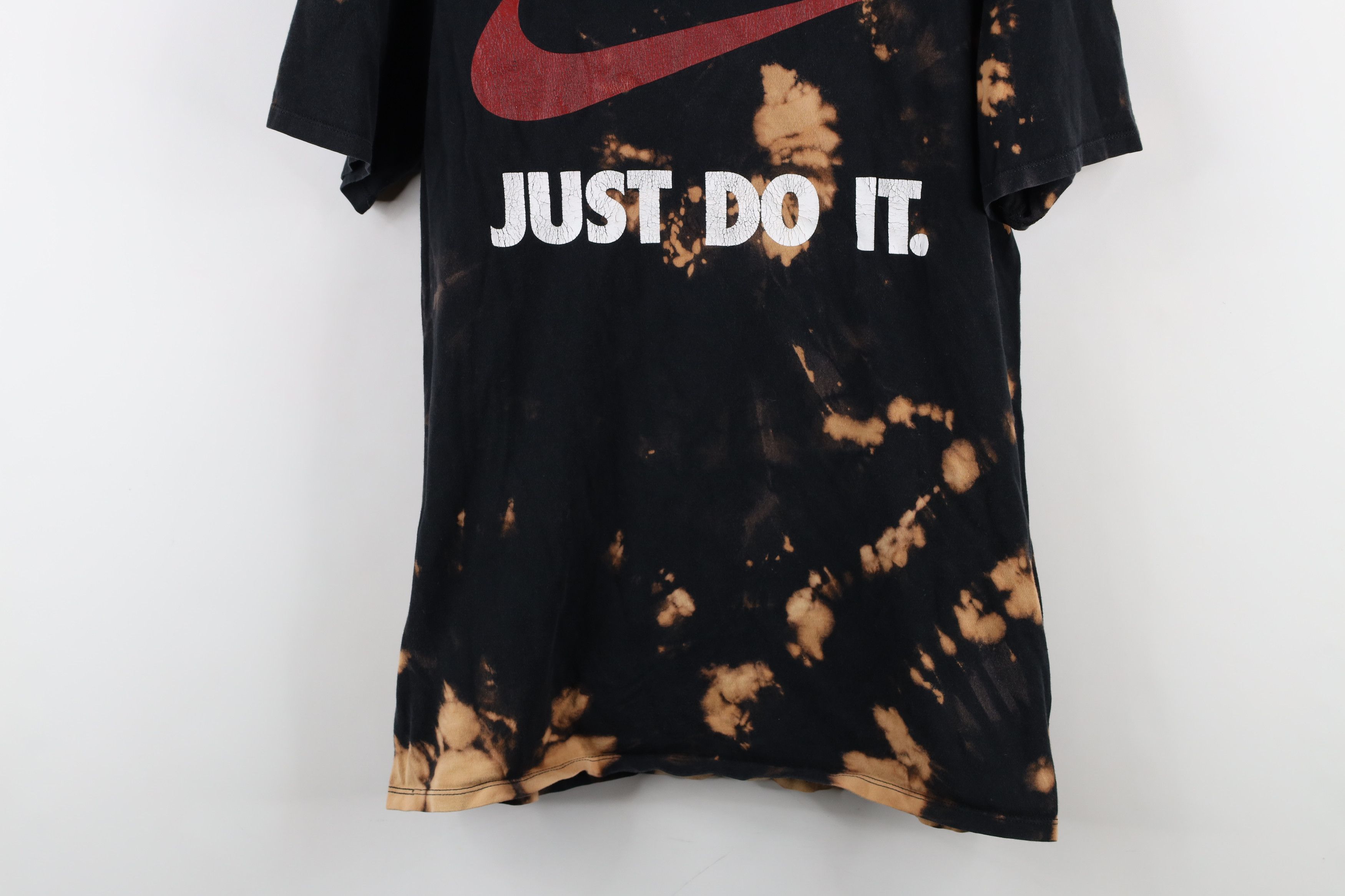 Nike × Vintage Vintage Y2K Nike Swoosh Acid Wash Just Do It T-Shirt Black Size US S / EU 44-46 / 1 - 3 Thumbnail