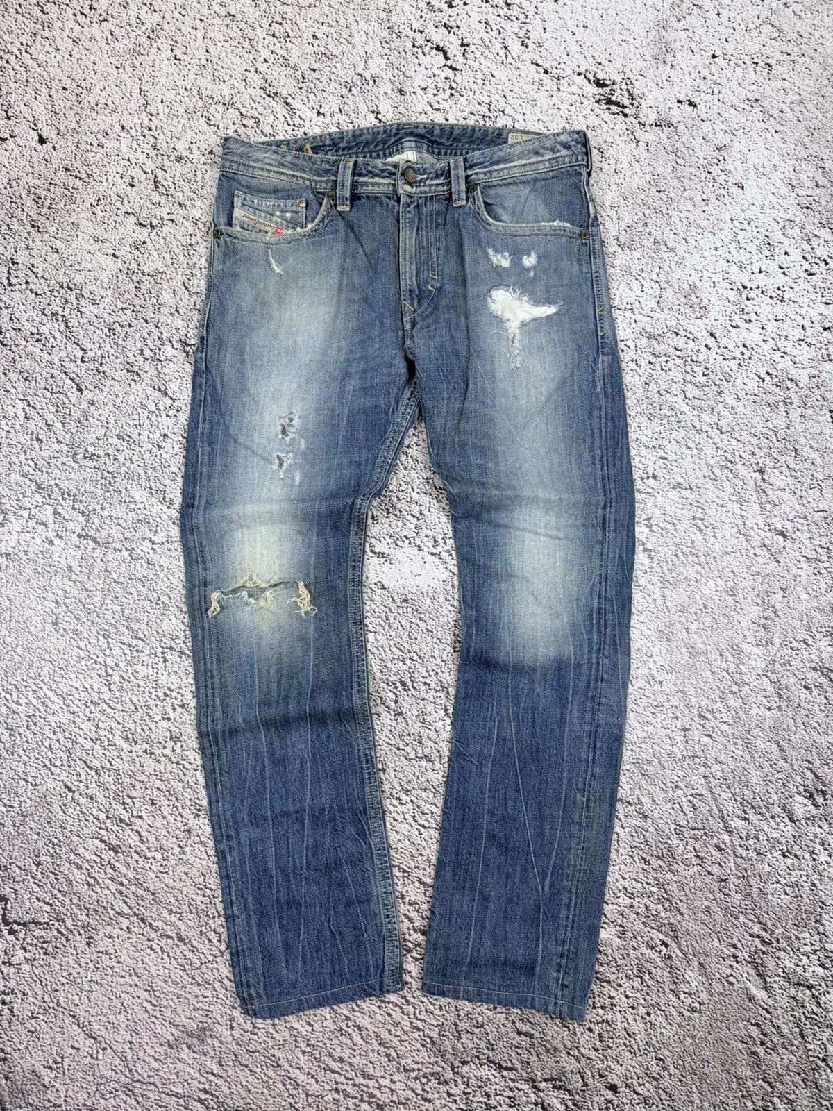 Diesel Diesel Thavar 008QL Distressed DNA Slim Skinny Jeans 31x32 Size US 31 - 1 Thumbnail