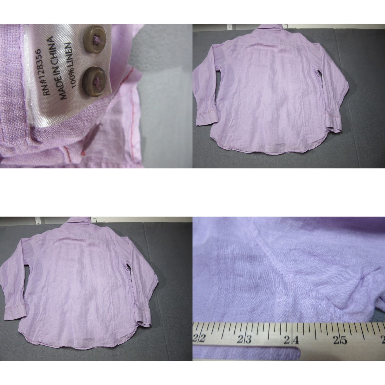 Logo 7 EQ Shirt Mens XL Purple Linen Integrity Every Garment Embroidered Logo Button Size US XL / EU 56 / 4 - 9 Thumbnail