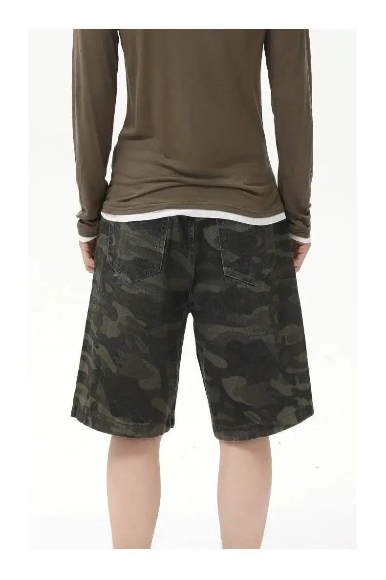 Japanese Brand Dark Camo Baggy Denim Shorts Size US 34 / EU 50 - 2 Thumbnail