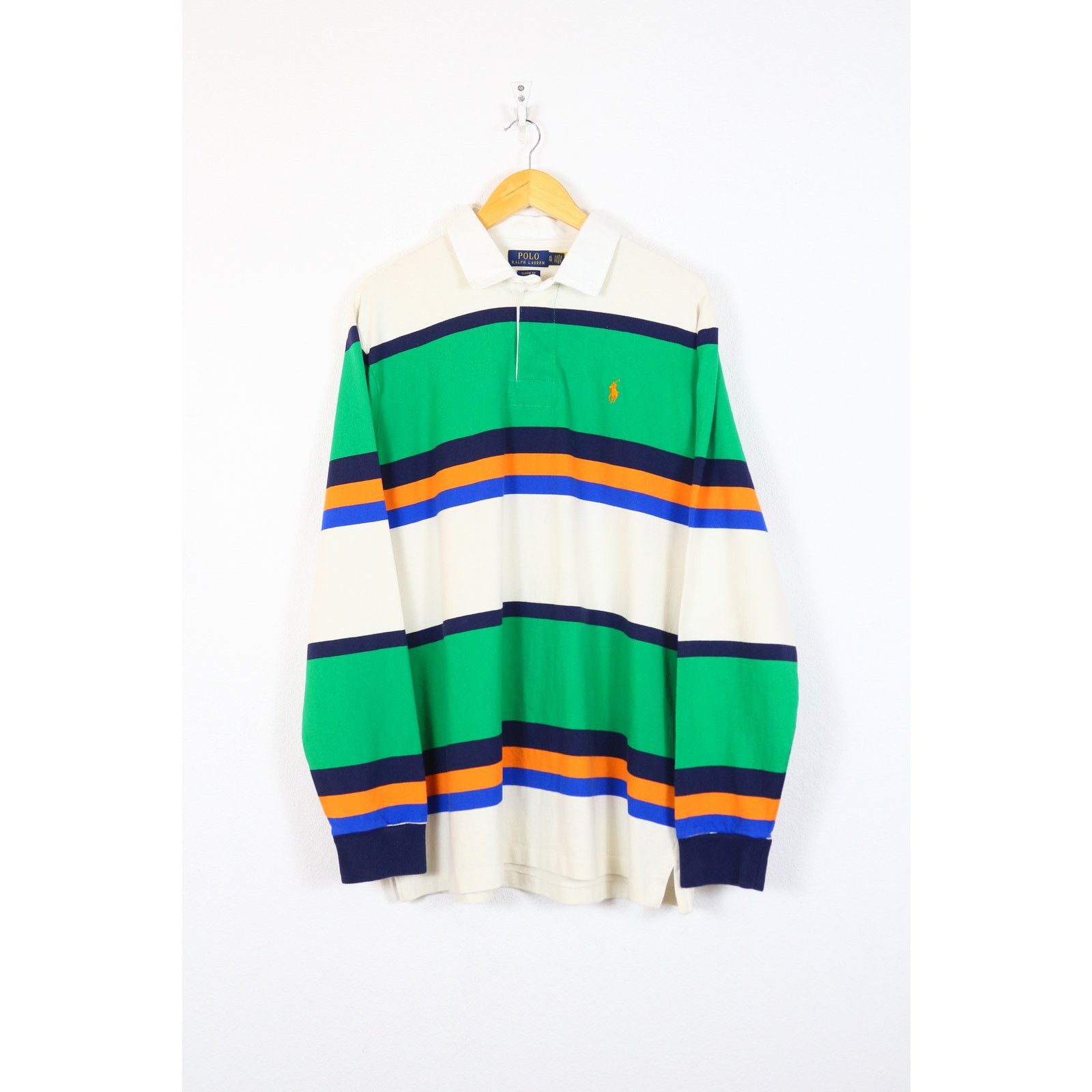Rugby Ralph Lauren Ralph Lauren Rugby Pony Logo Wide Striped Polo Shirt Size US XL / EU 56 / 4 - 1 Thumbnail