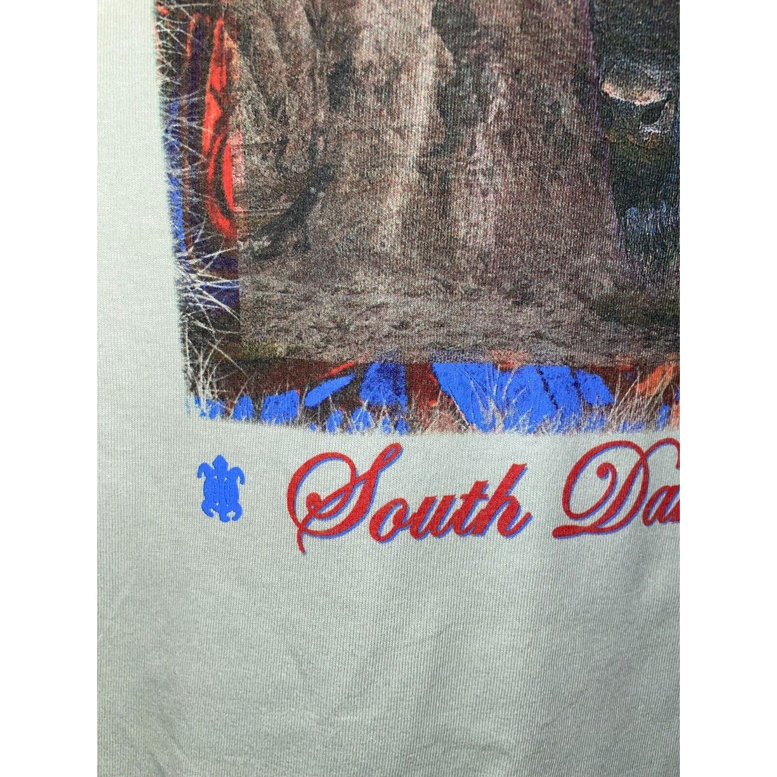 Gildan Vintage Sitting Bull Shirt Native American Bison Green Tee M Size US M / EU 48-50 / 2 - 4 Thumbnail