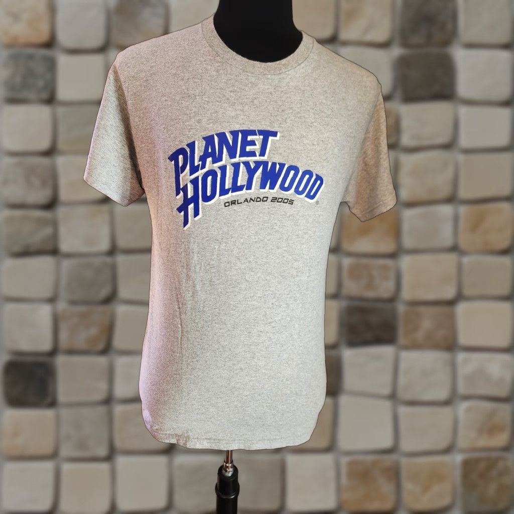 Fruit Of The Loom VINTAGE Planet Hollywood Orlando Gray Short Sleeve T-Shirt Mens Medium Logo Graphic Print 2005 USA Florida Cotton Polyester Blend Shirt Size US M / EU 48-50 / 2 - 1 Thumbnail