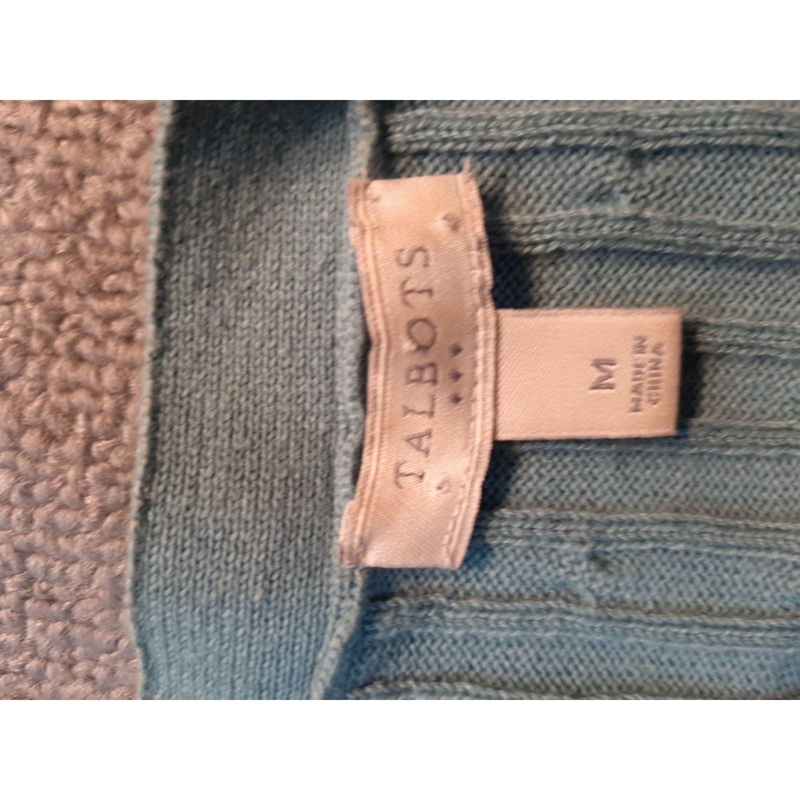 Talbots TALBOTS Women's Sweater Knit Crew Neck Blue M Medium Pullover Knit Wool Cotton Blend Regular Size M / US 6-8 / IT 42-44 - 4 Thumbnail